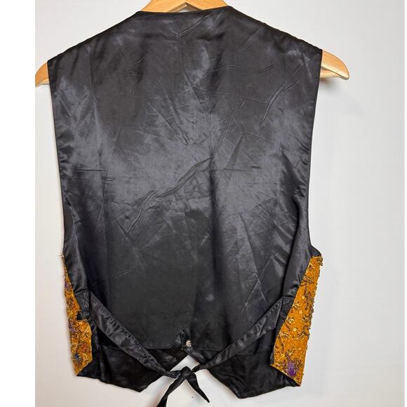 Vintage Kenar Gold Beaded Bird Vest No Tag. - Picture 2 of 4